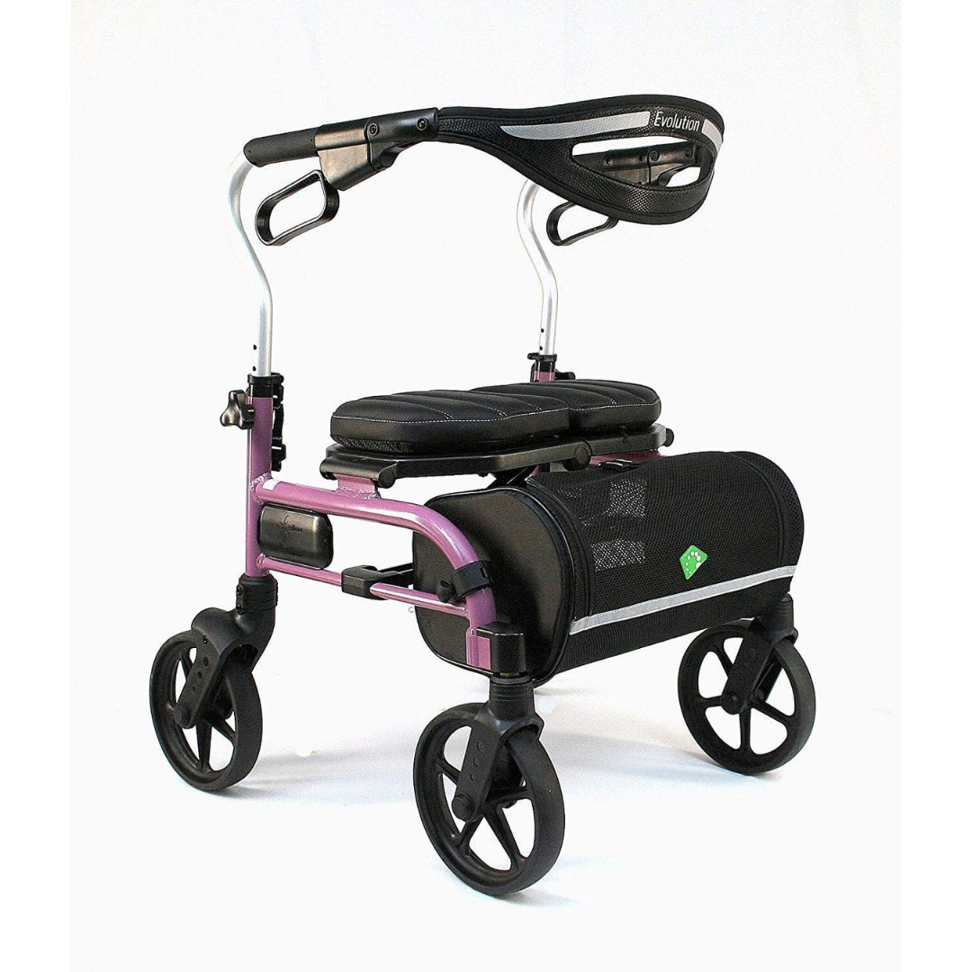 Evolution Trillium Lightweight Folding Rolling Walker Rollator with Large 8" Wheels Blowout - Senior.com Rollators